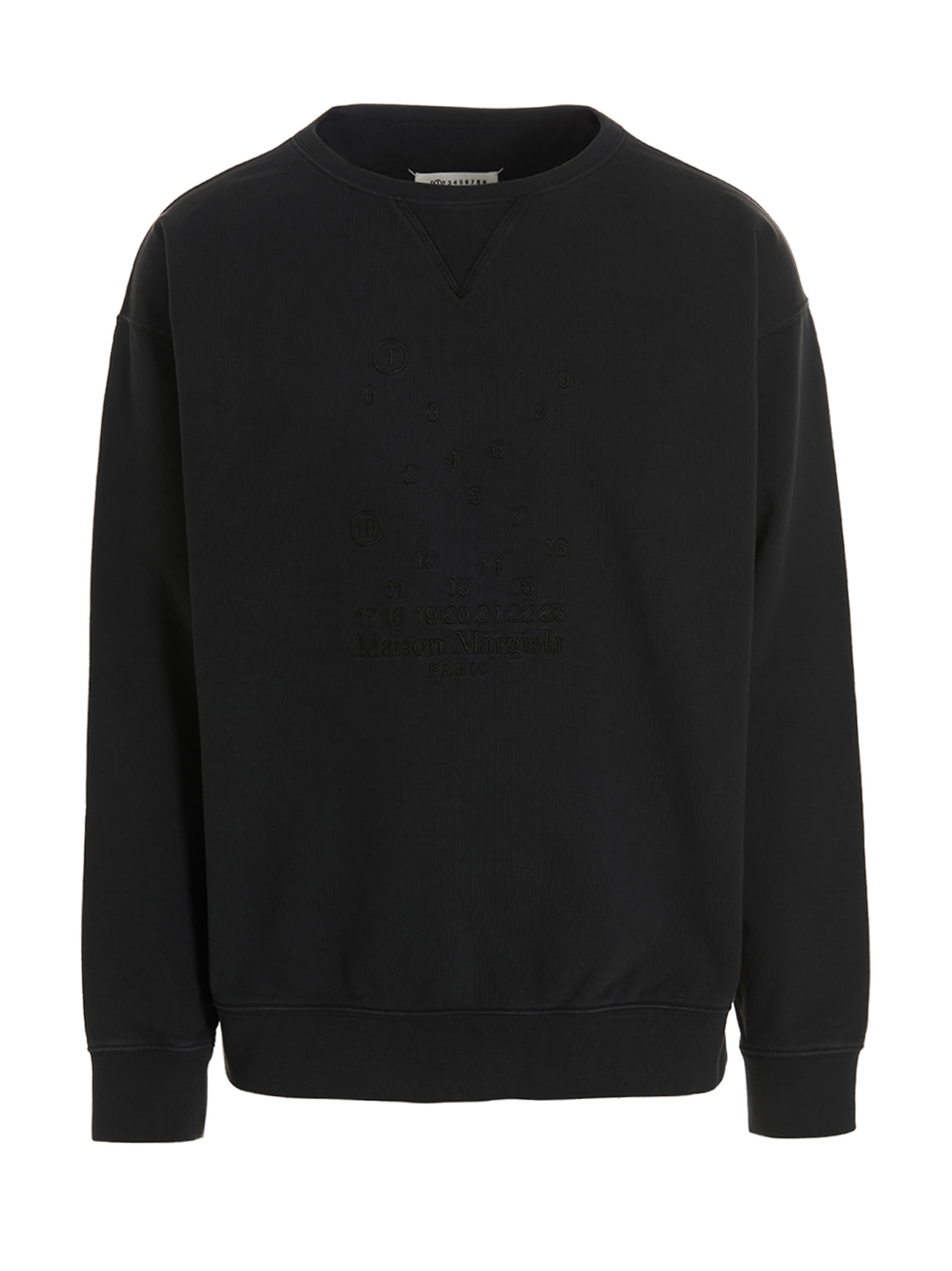 Maison Margiela Logo Embroidery Sweatshirt In Gray | ModeSens
