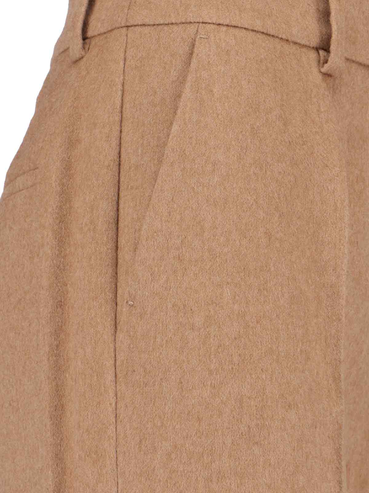 Max Mara Straight Trousers Featuring Pleated Front And Belt Loops In Brown