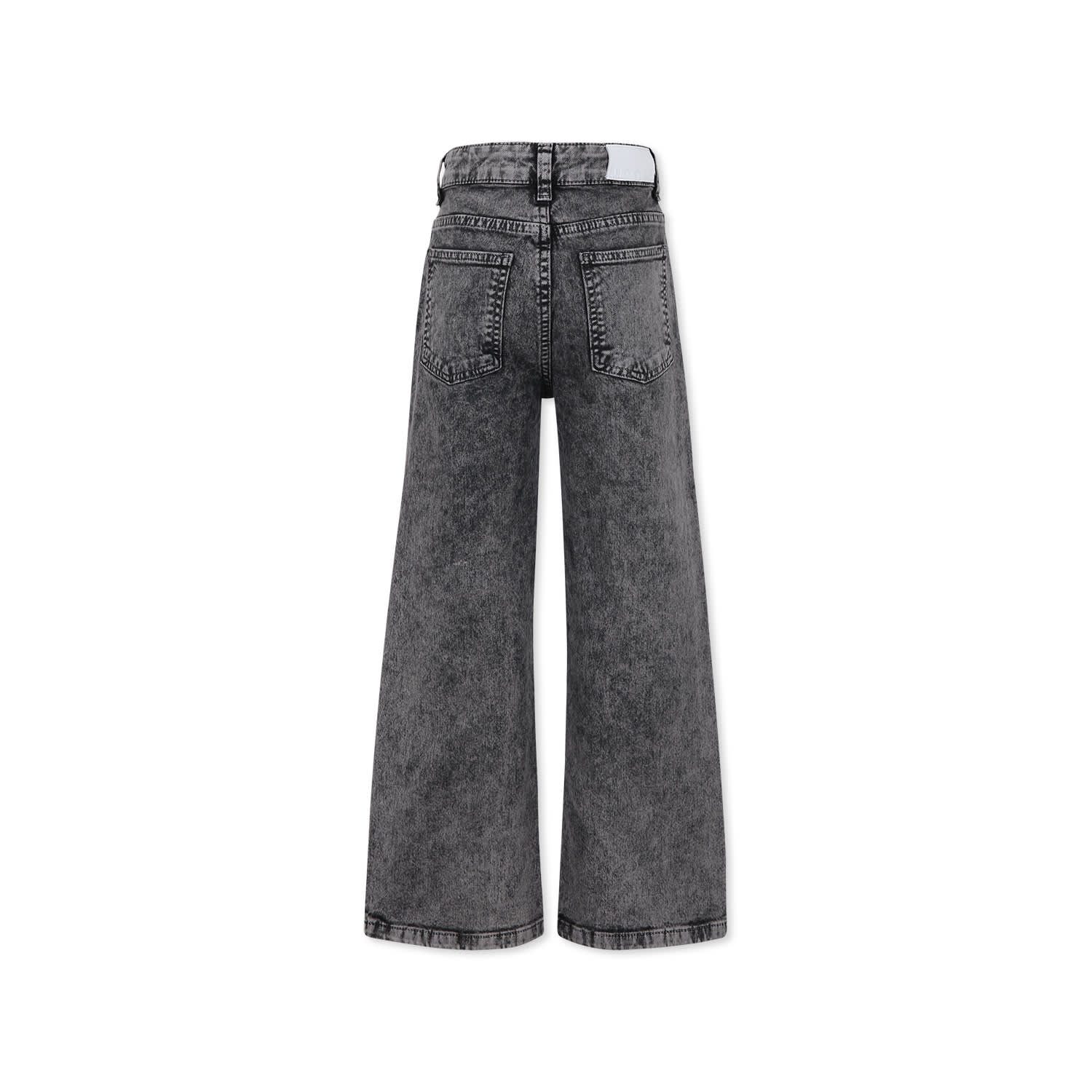Msgm Grey Jeans For Girl With Rhinestones In Grey