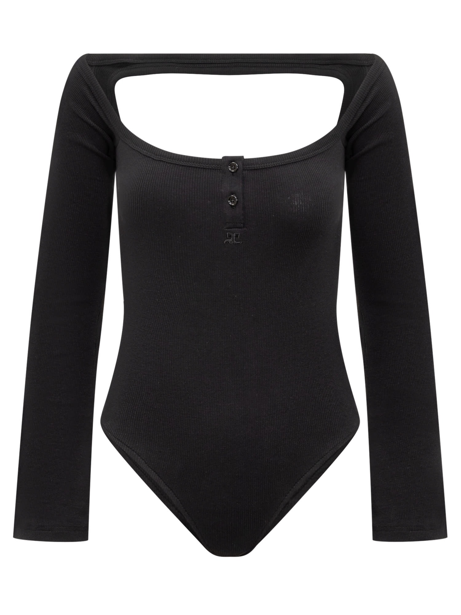 Shop Courrèges Bodysuit In Black