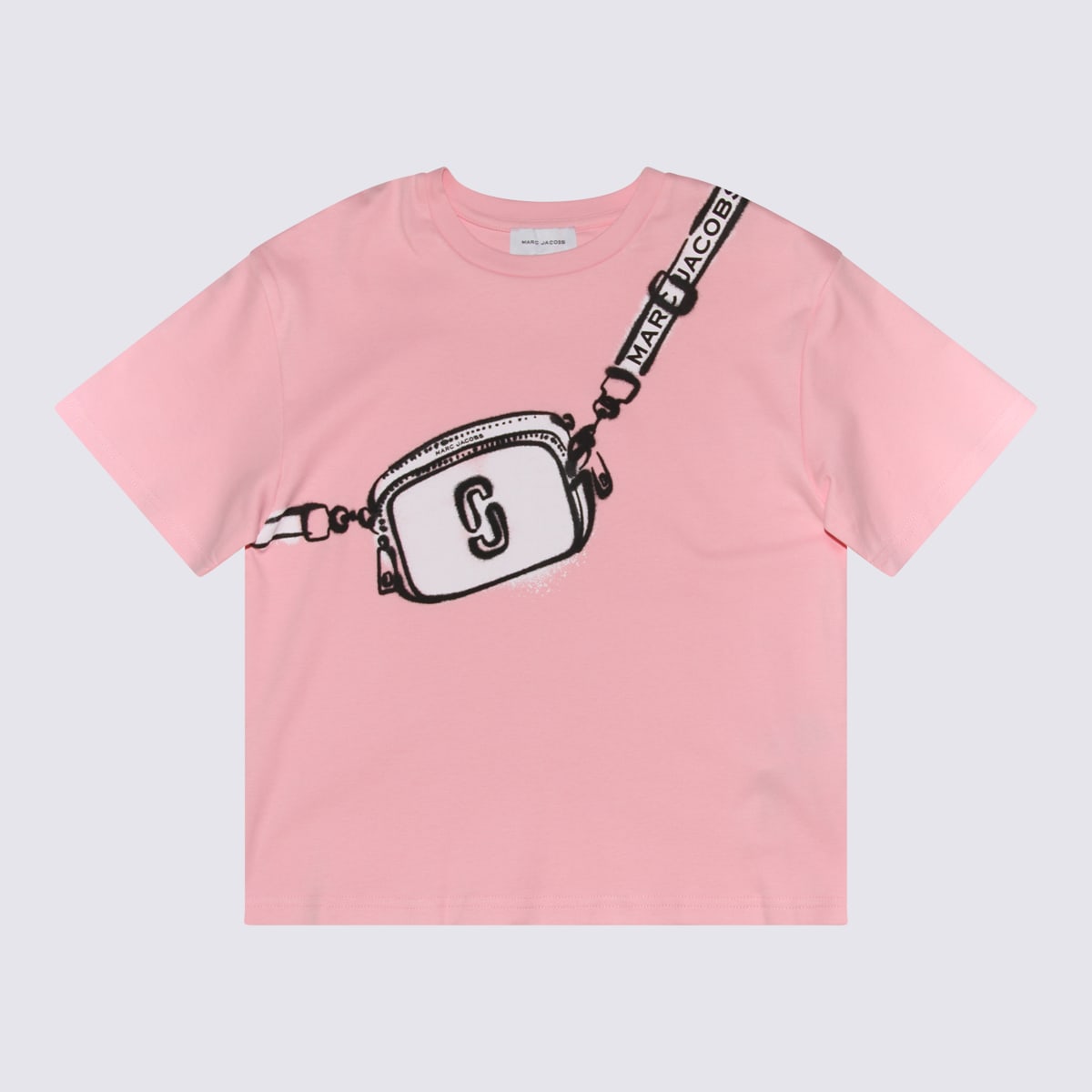 Marc Jacobs Kids' Pink, White And Black Cotton T-shirt