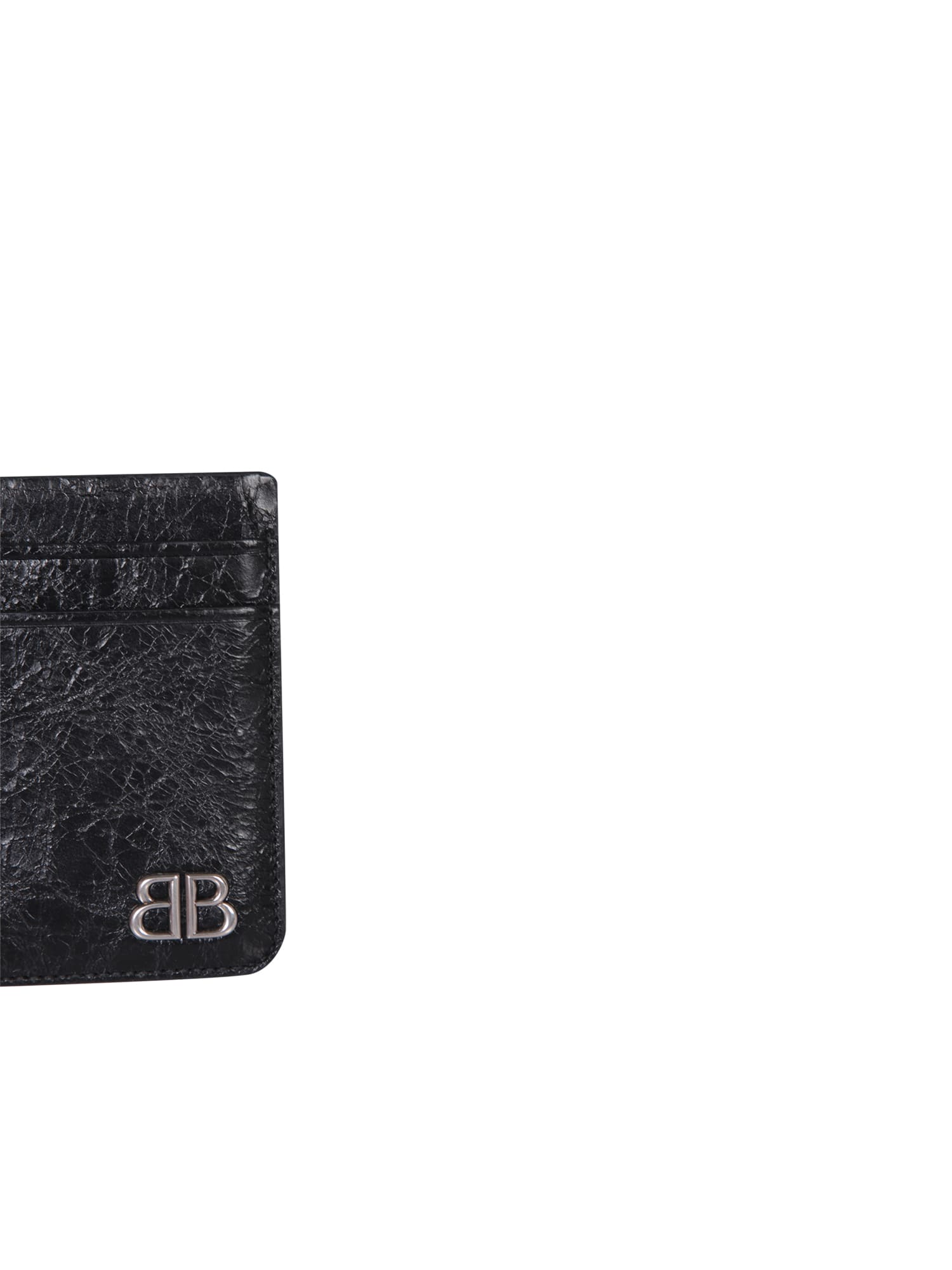 Shop Balenciaga Monaco Magnet Black Card Holder