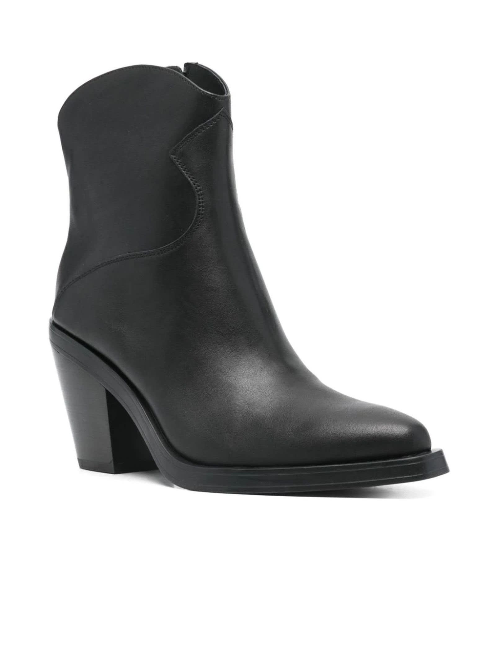 Shop Ash Black Leather Judy Boots