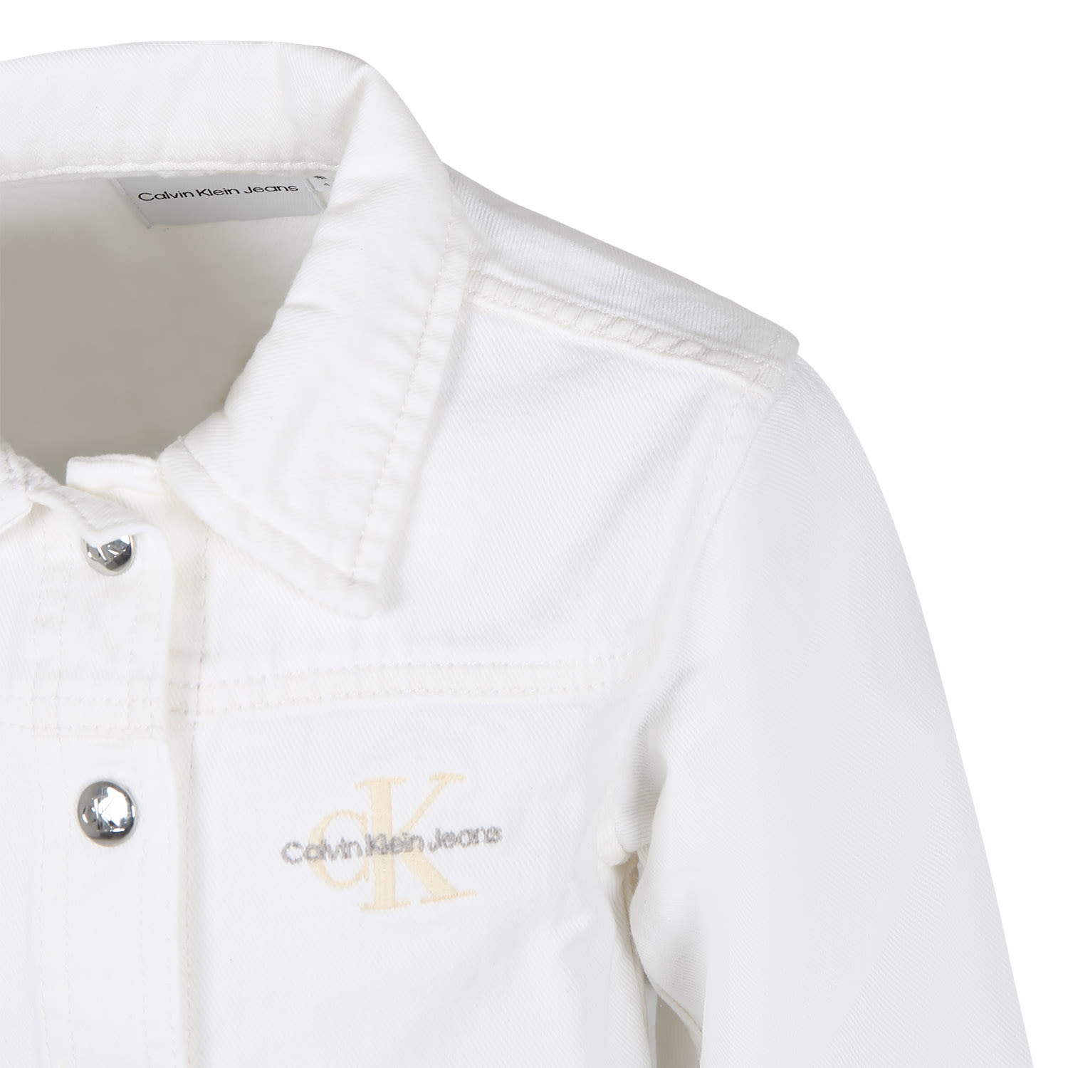 Shop Calvin Klein White Jacket For Girl With Logo