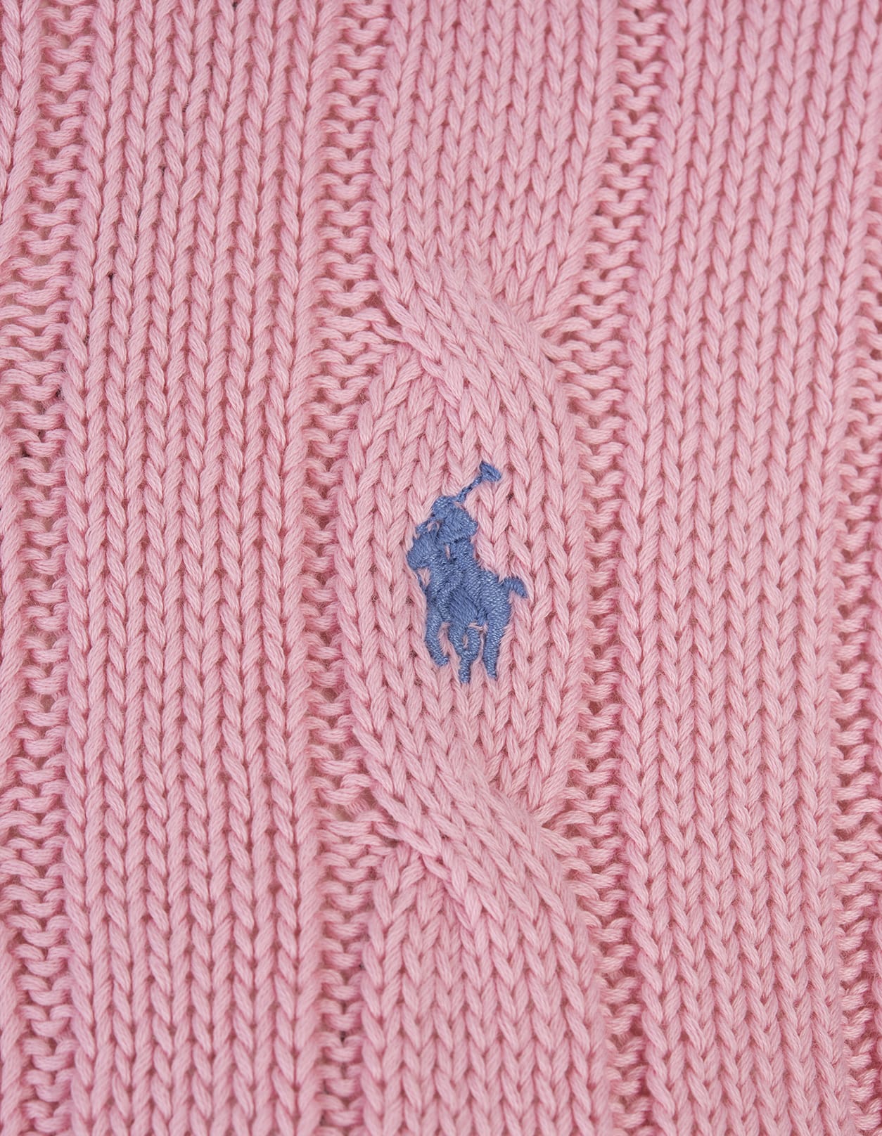Shop Ralph Lauren Crew Neck Sweater In Pink Braided Knit