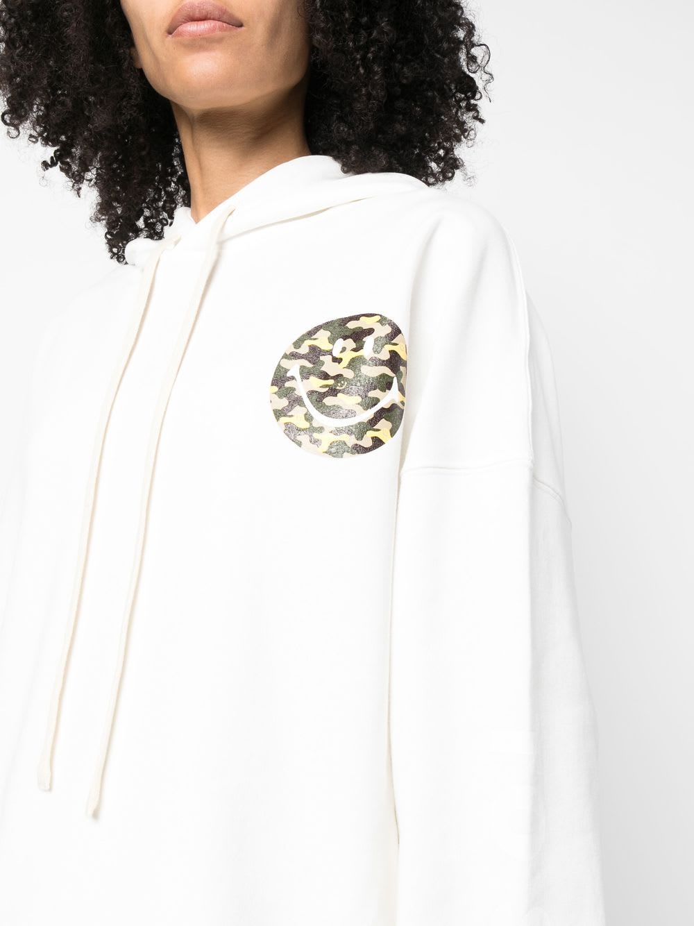 Joshua Sanders Smiley-print Drawstring Hoodie In White