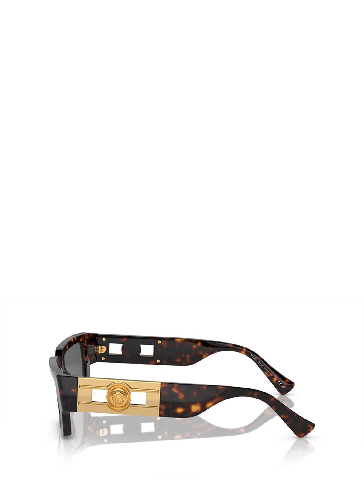 Shop Versace Rectangle Frame Sunglasses In 108/87