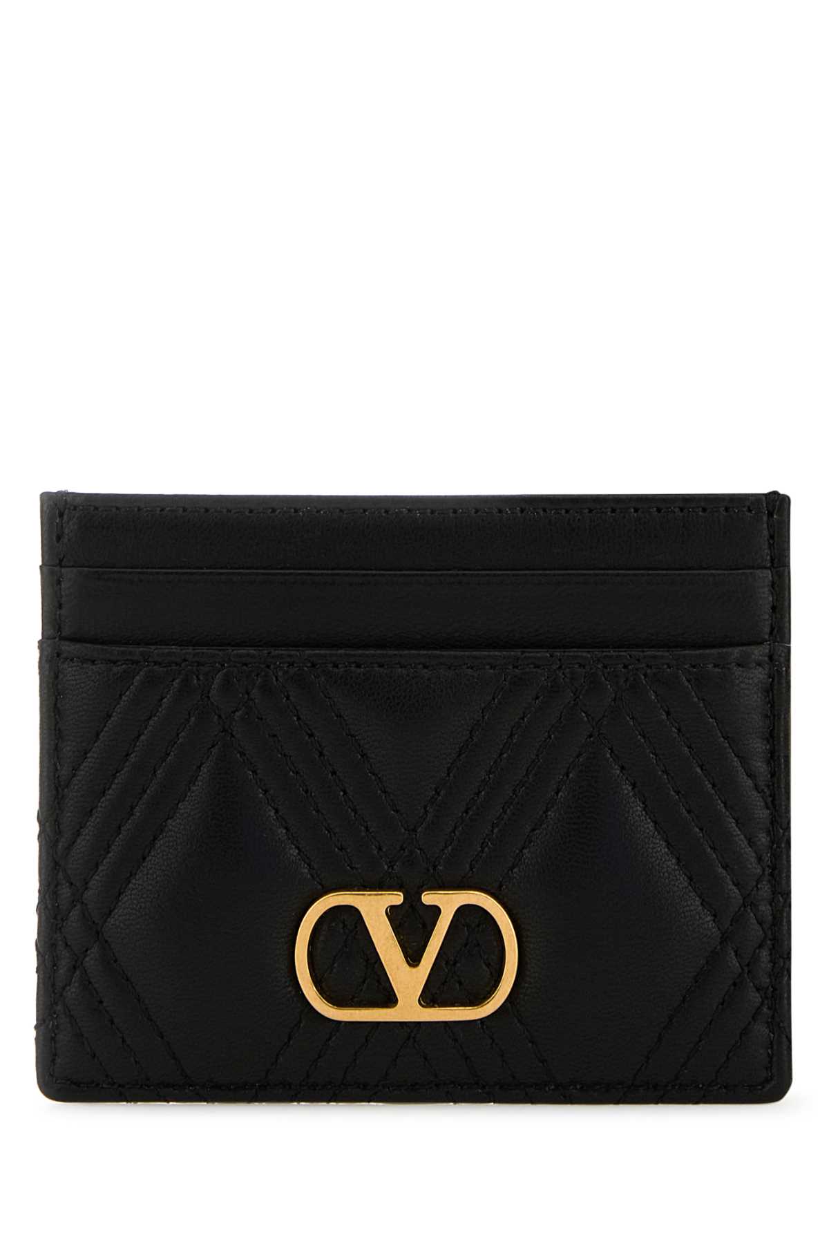 Valentino Portacarte Quiltie 67 In Nappa Nera Donna In Black