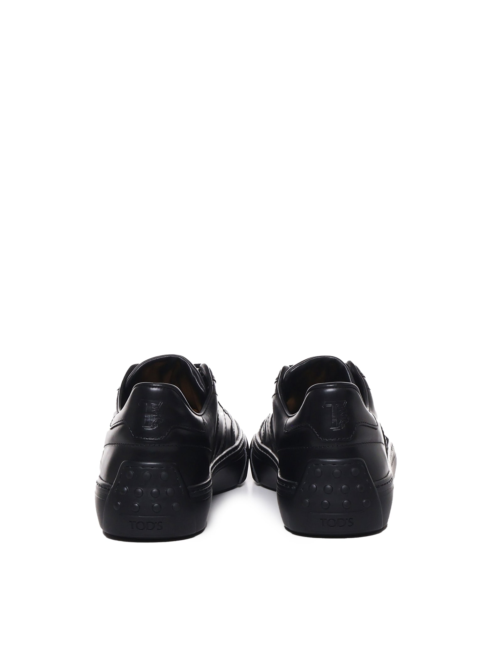 Shop Tod's Sneakers Total Black In Calfskin