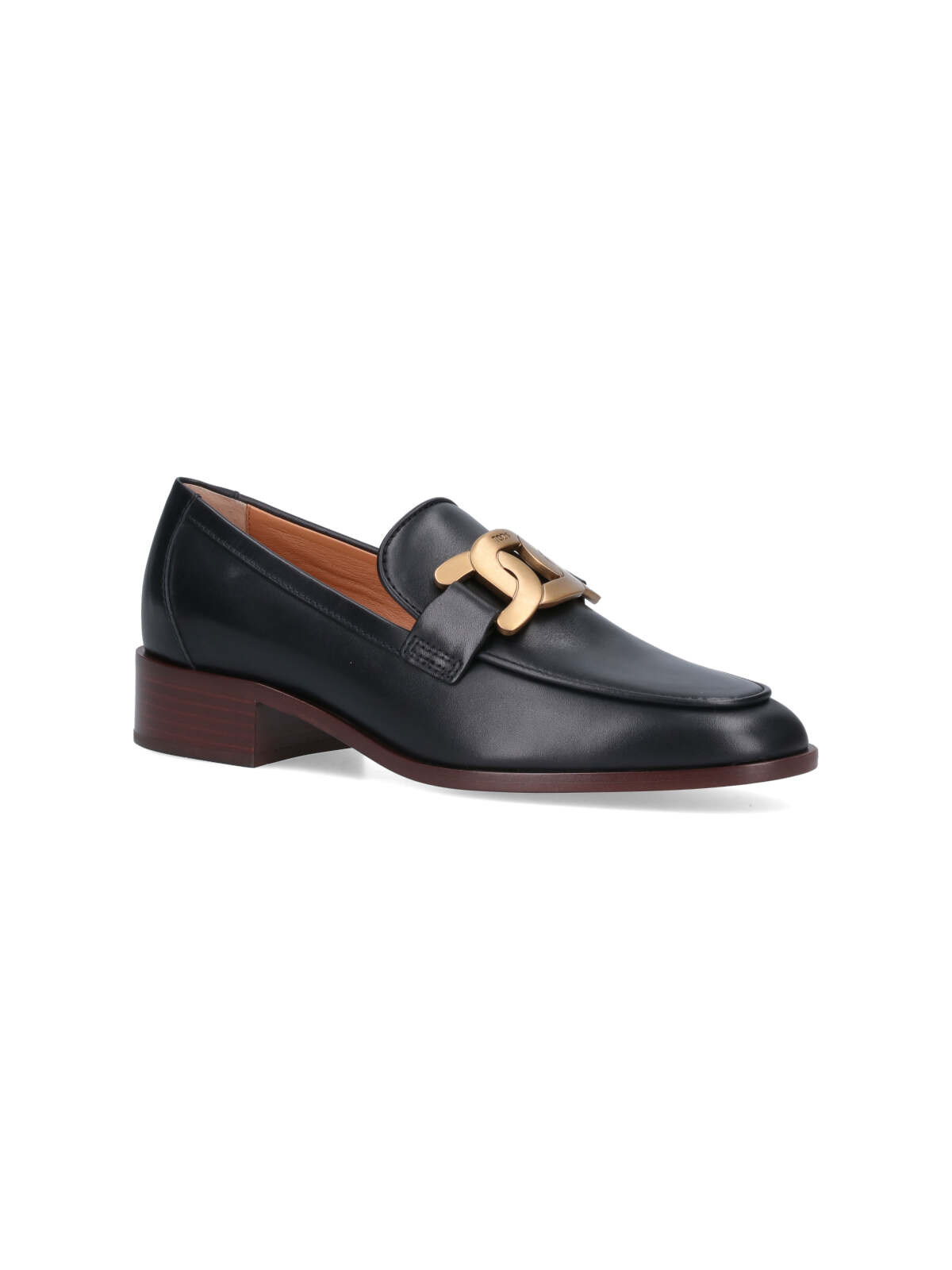 Shop Tod's Chain Detail Loafers In Black