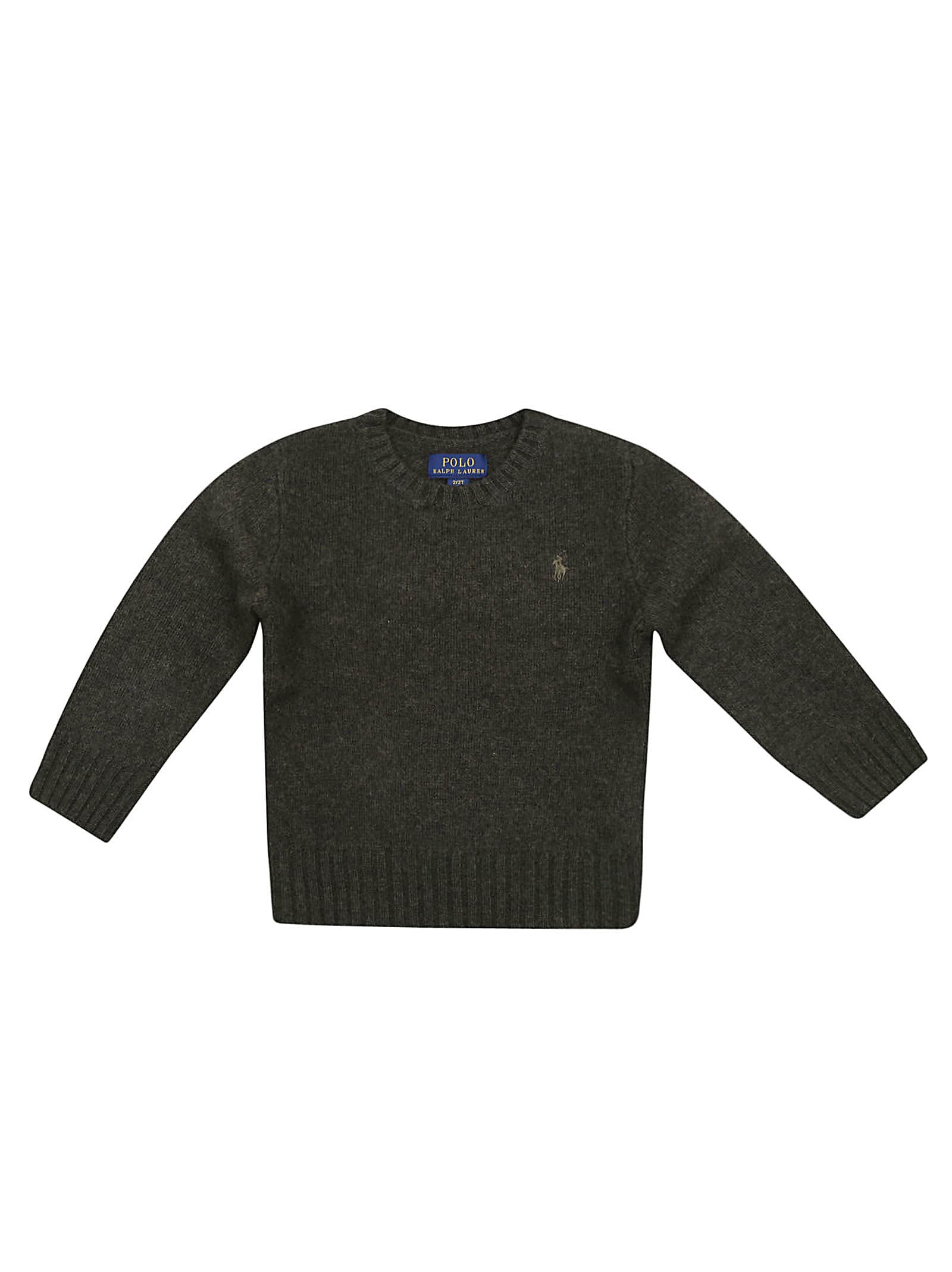 Ralph Lauren Kids' Ls Cn-sweater-pullover In Olive Heather