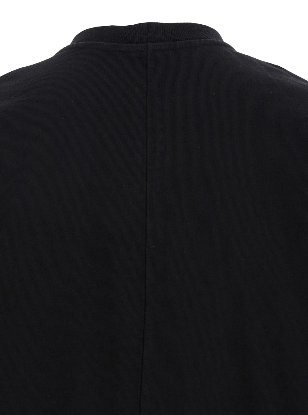 DRKSHDW JUMBO BLACK CREWNECK T-SHIRT WITH OVERSIZED BAND IN COTTON MAN