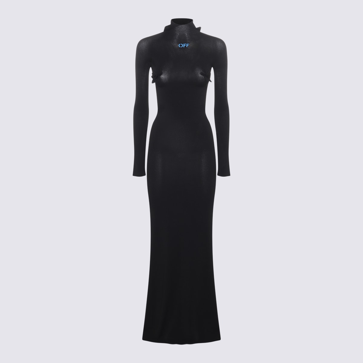 Shop Off-white Black And Blue Viscose Blend Dress