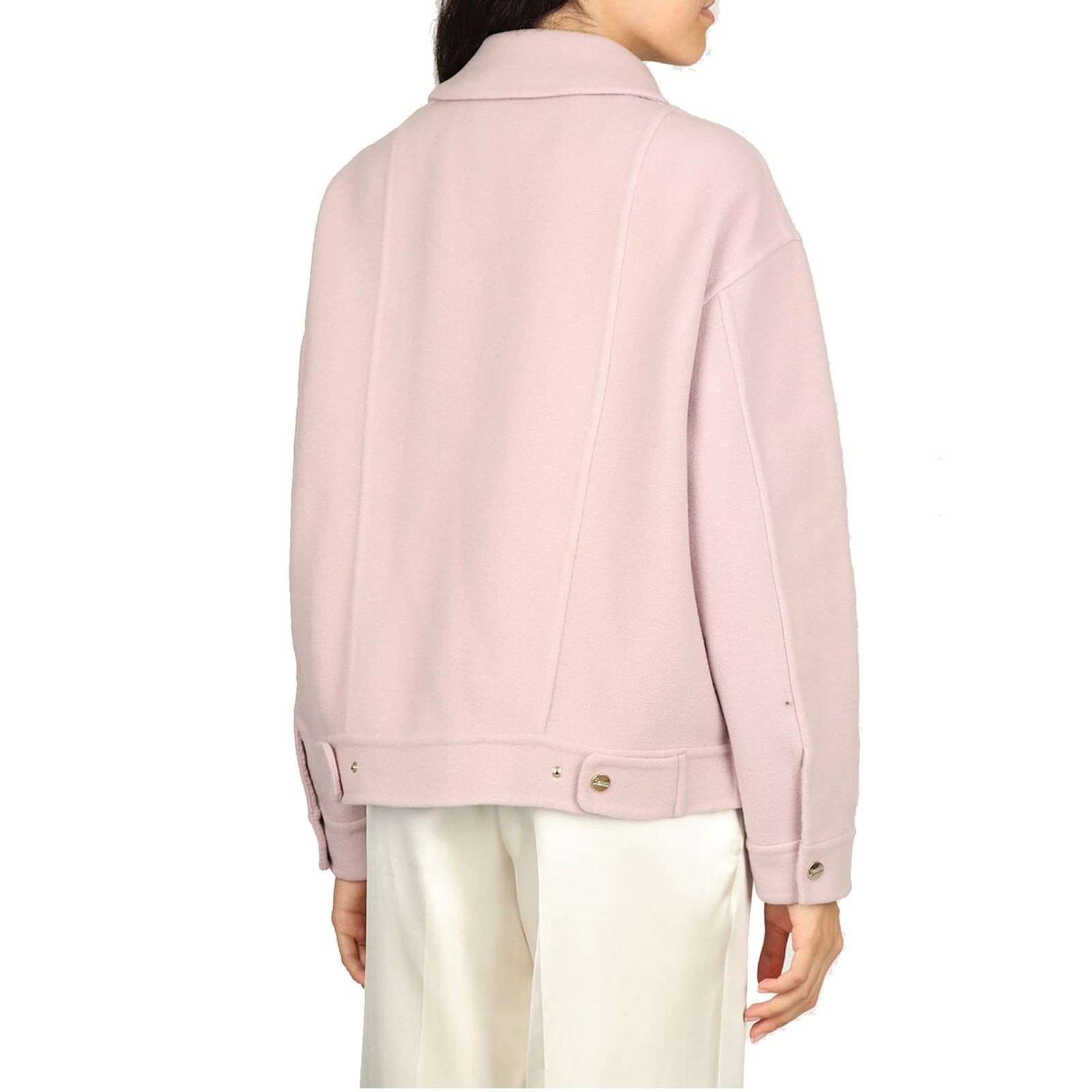 Herno Multicolor Polyamide Biker Jacket In Pink
