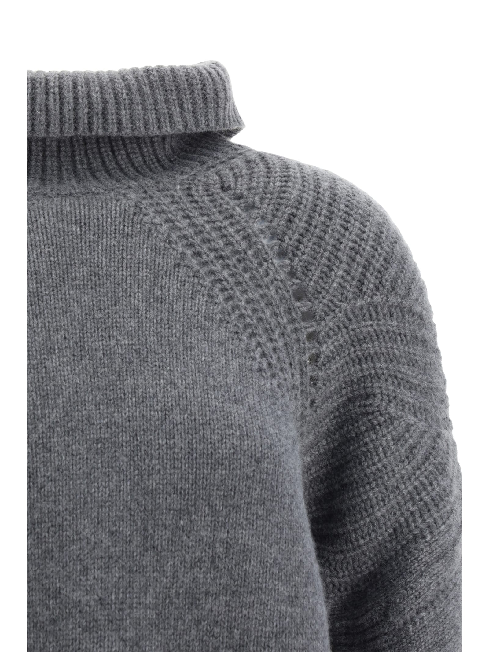 Shop Ermanno Scervino Turtleneck Sweater Sweater In Antracite