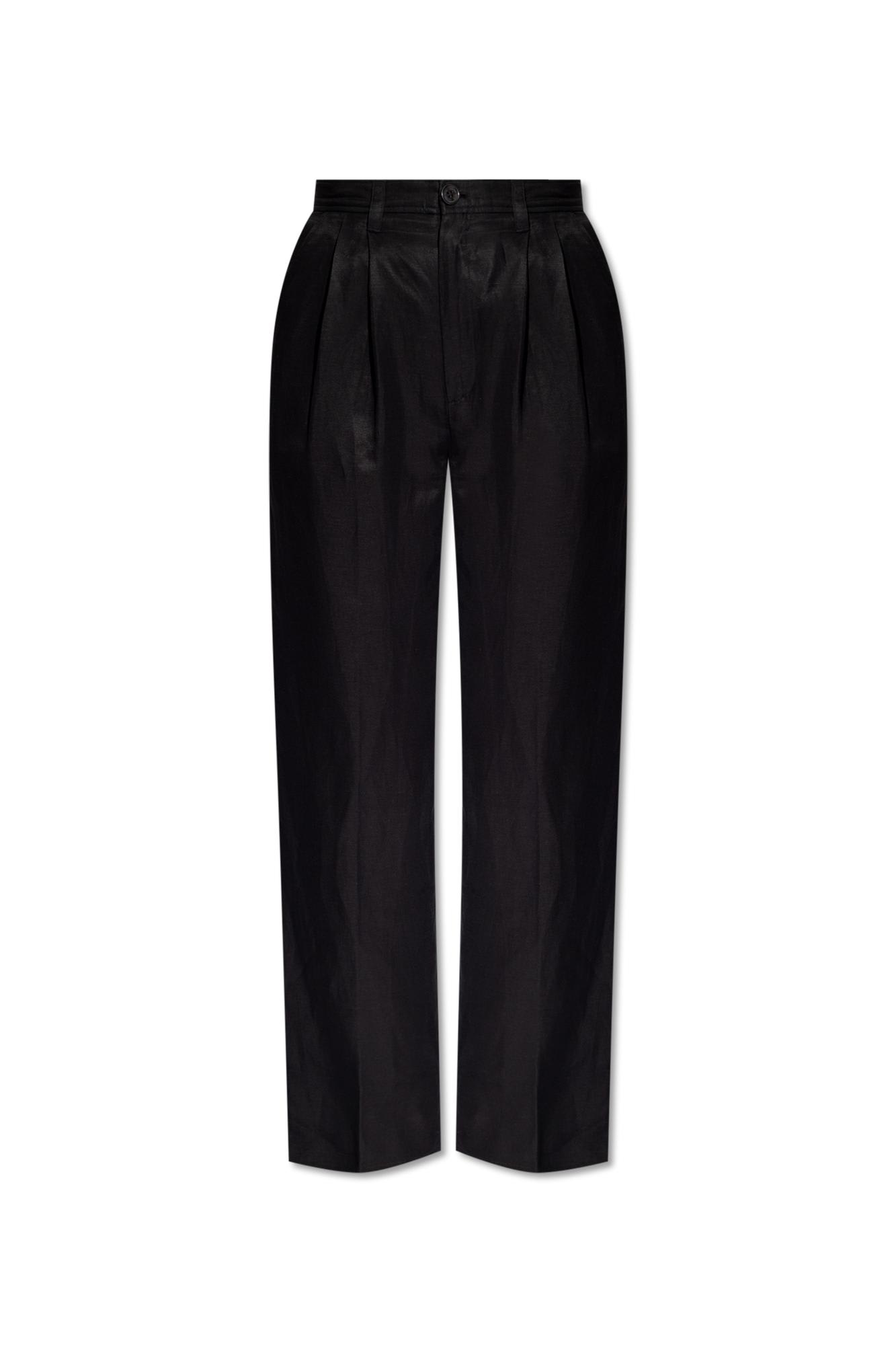 Shop Anine Bing Carrie High-waisted Trousers In Black