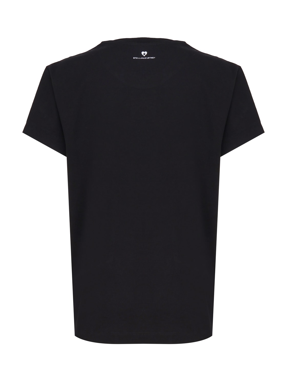 Shop Stella Mccartney Cotton T-shirt With Circular Logo In Black