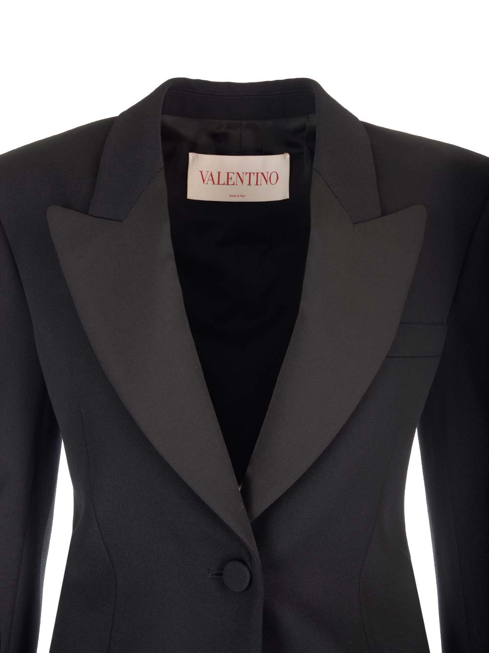 Shop Valentino Single-breasted Jacket In Grisaille In Black