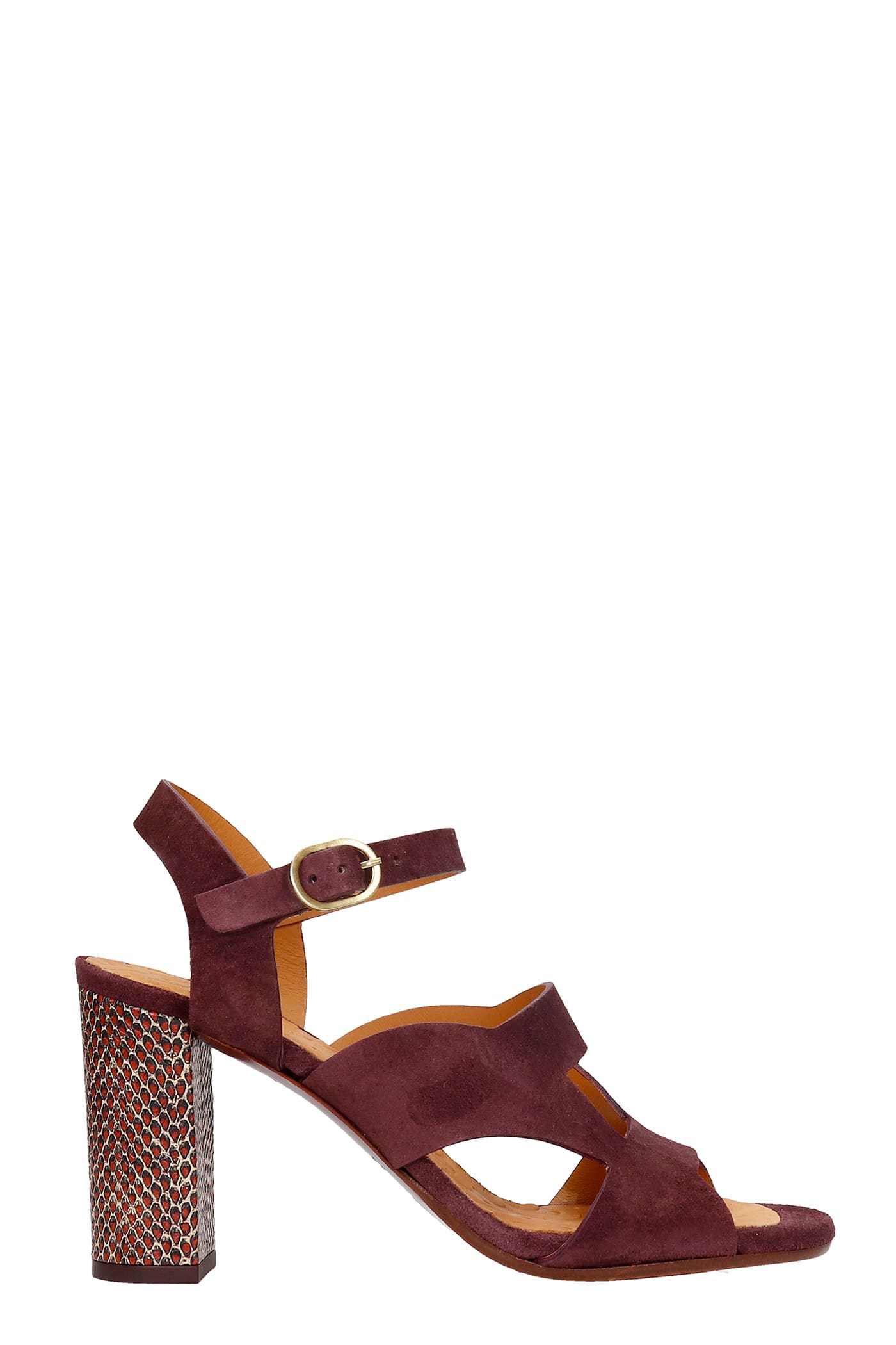 Chie Mihara Bader Sandals In Bordeaux Suede