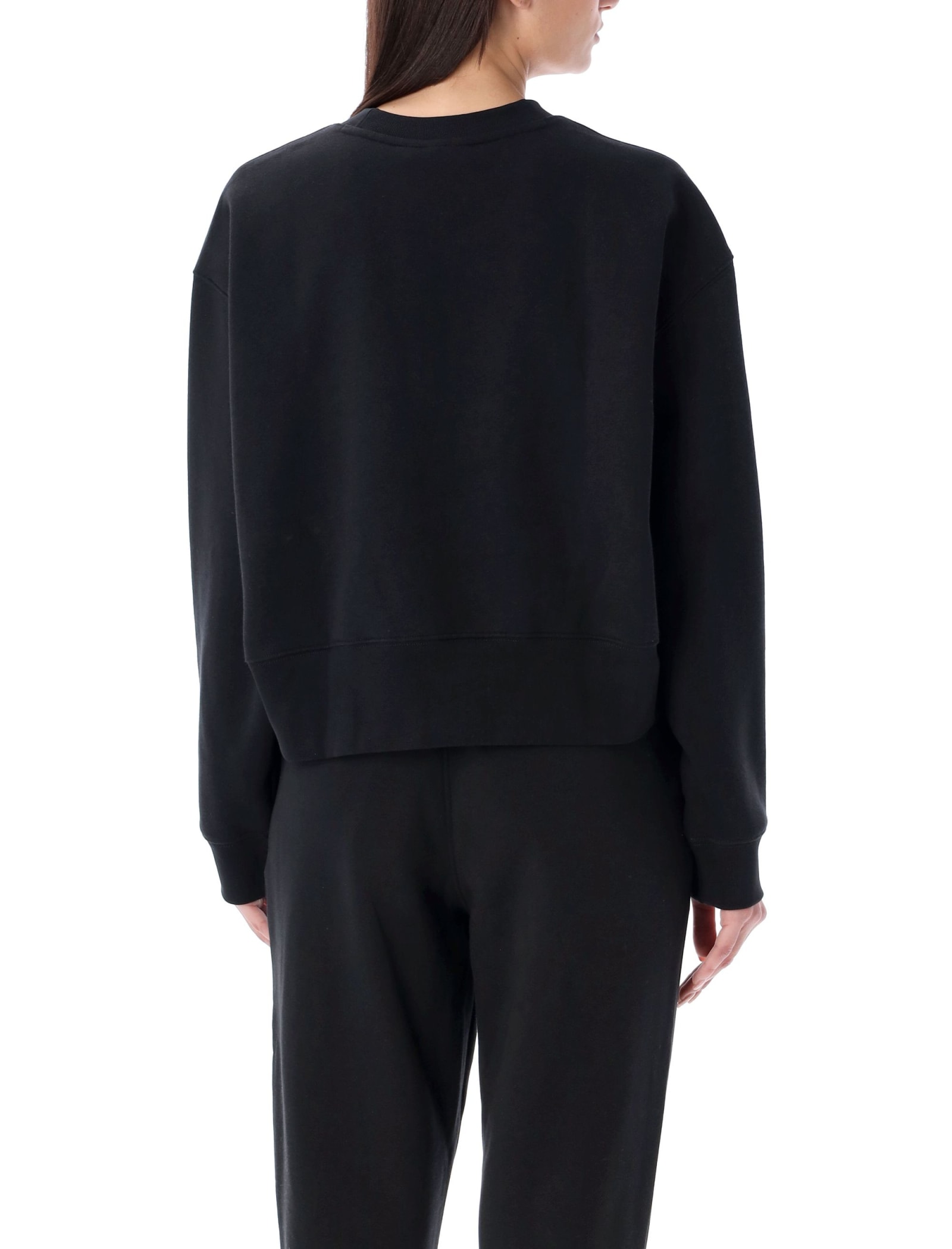 Shop Adidas Originals Crewneck Fleece In Black
