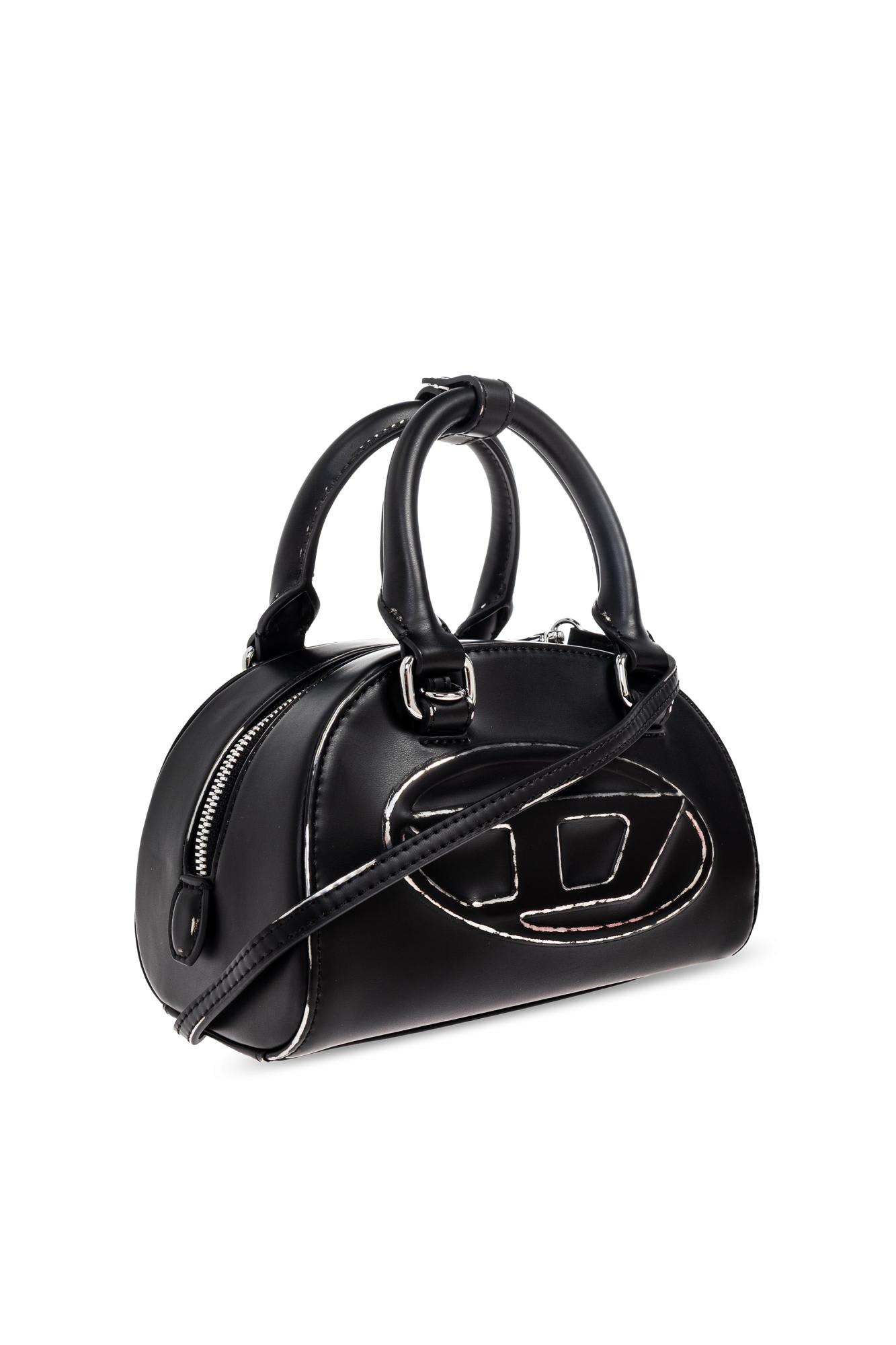 Diesel Womens T8013 1dr Dome Leather Cross-body Bag In Black