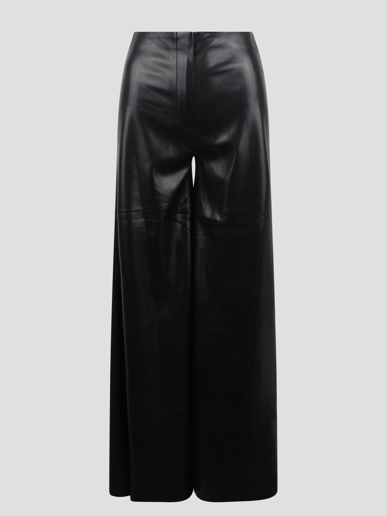 Flared Faux-leather Trousers