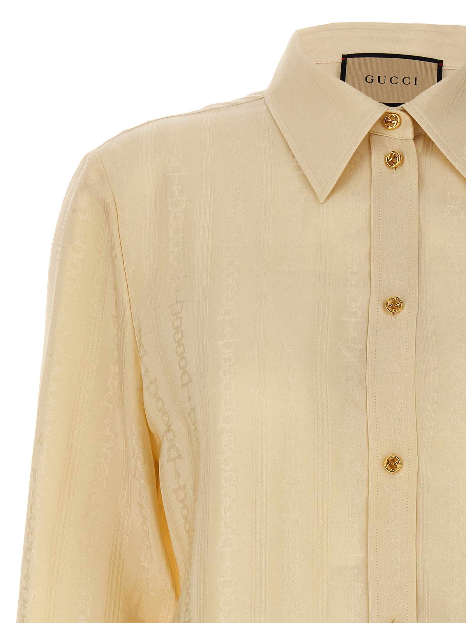 Shop Gucci Morsetto Shirt In White