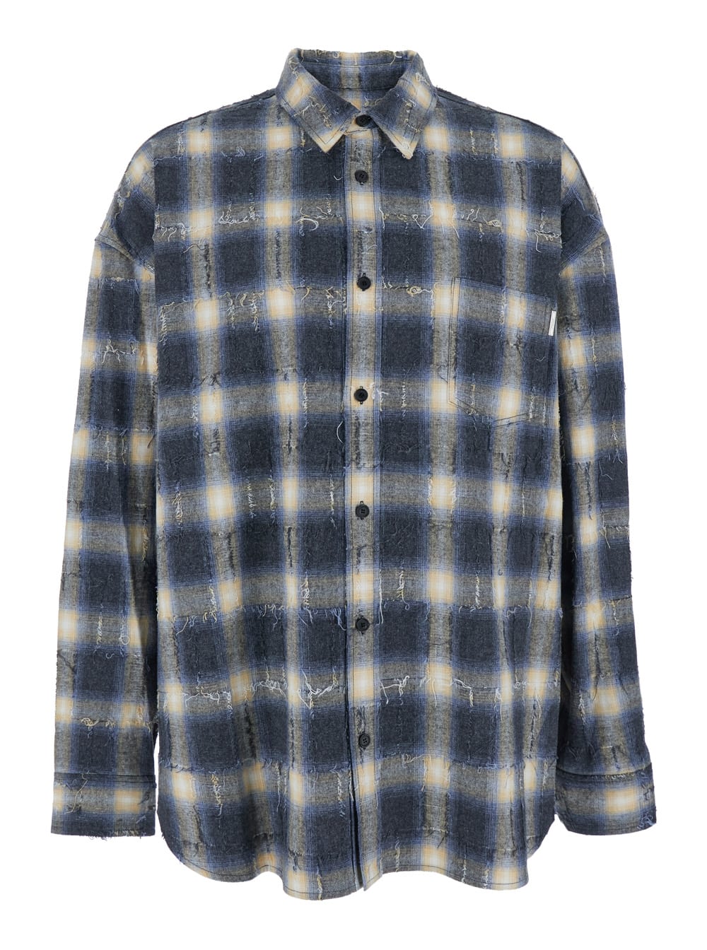 Juun. J Needle Damaged Check Loose Fit Shirts