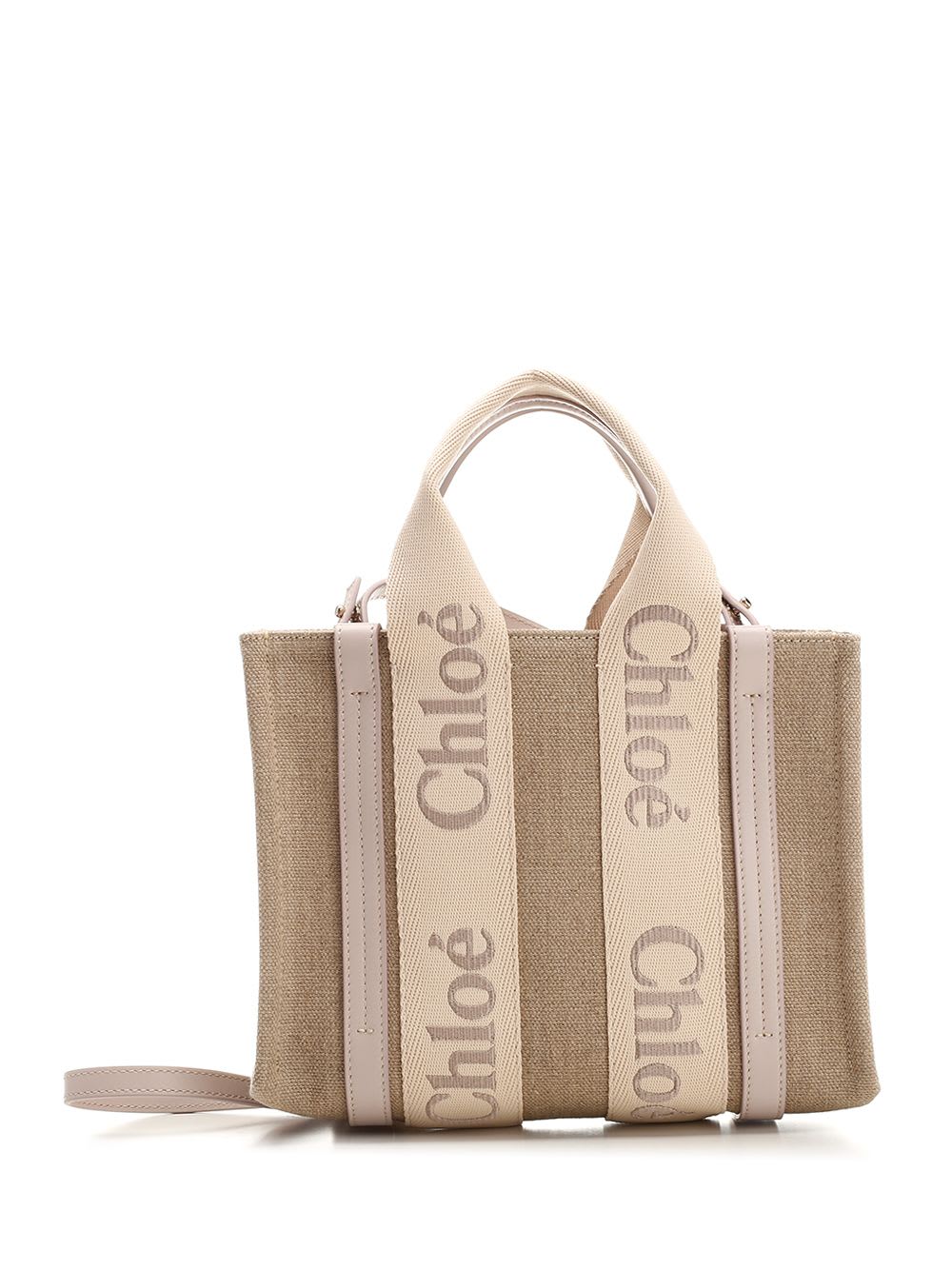 Shop Chloé Small Woody Tote Bag In Wild Grey