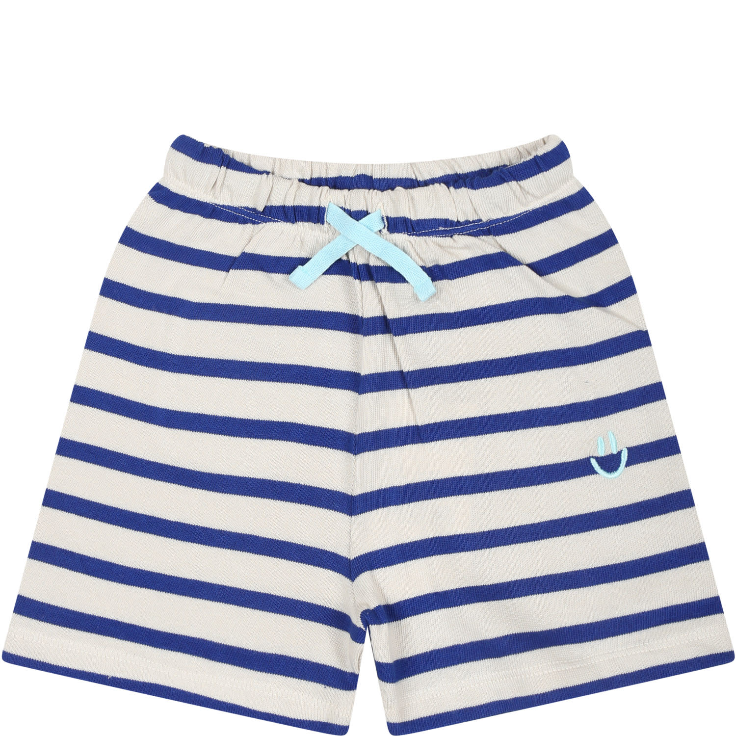 Molo Ivory Shorts For Babykids With Smiley In Multicolor