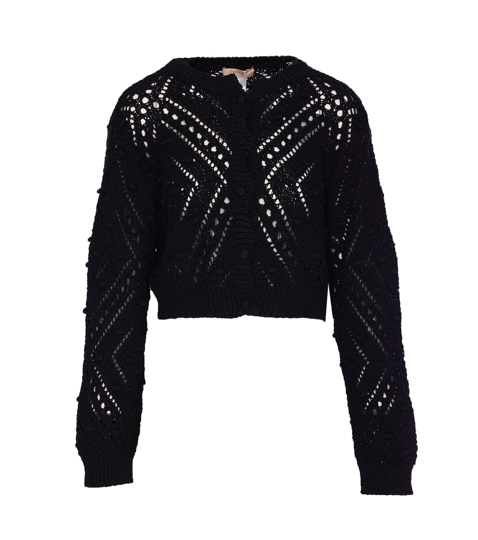 Shop Twinset Knitted Cardigan In Black