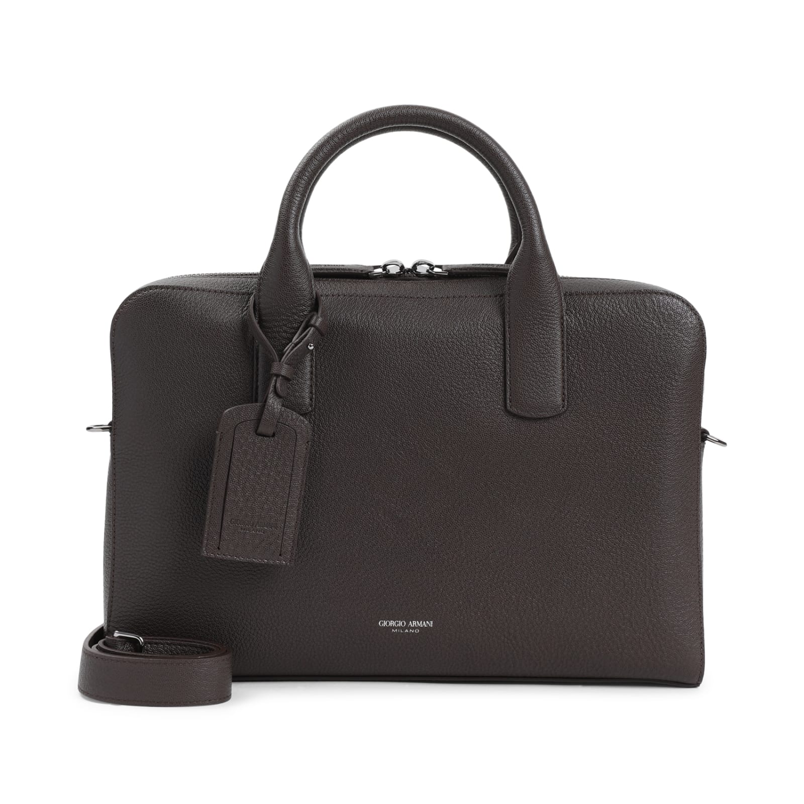 Shop Giorgio Armani Briefcase Bag In T.moro