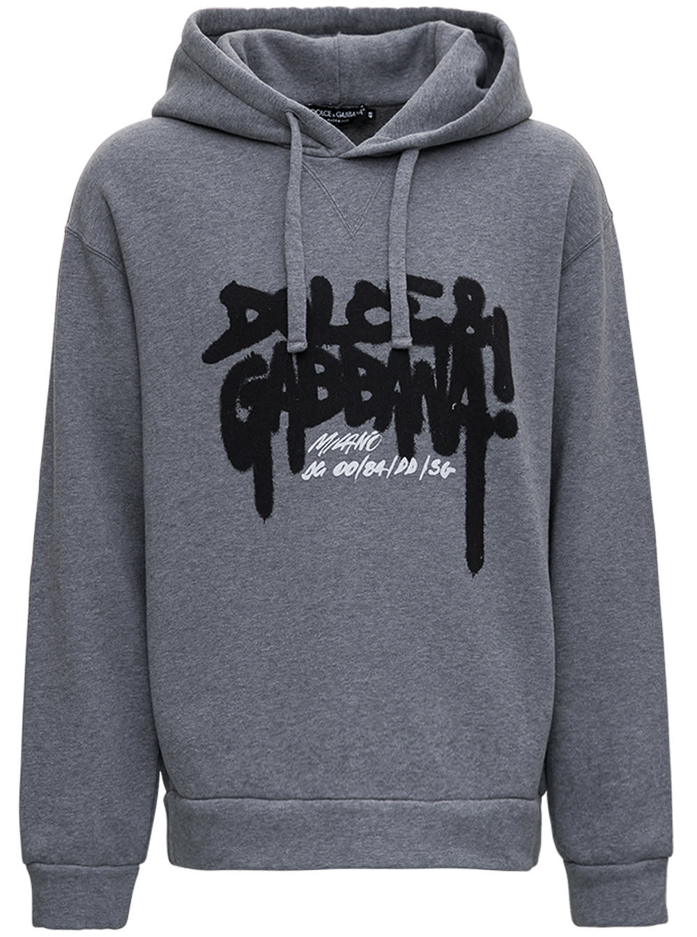 Dolce & Gabbana Graffiti Grey Cotton Hoodie