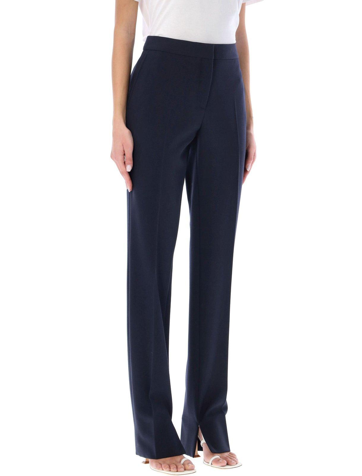 Shop Stella Mccartney Split Cuff Straight-leg Pants In Blu