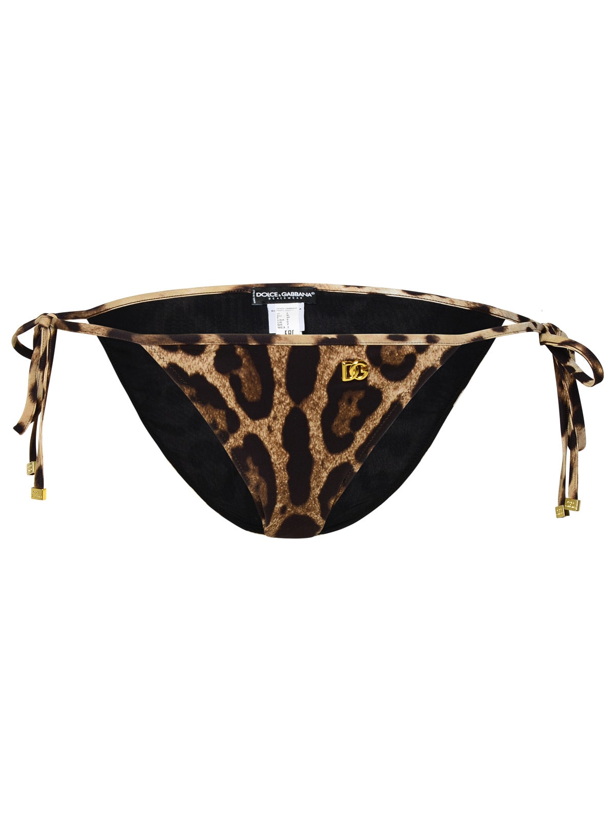 Shop Dolce & Gabbana Brown Polyamide Blend Bikini Bottoms