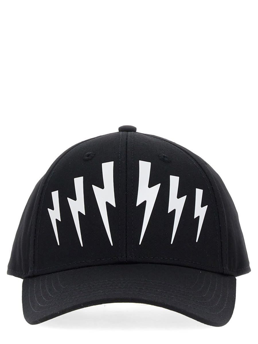 Shop Neil Barrett Baseball Hat With Logo In Black