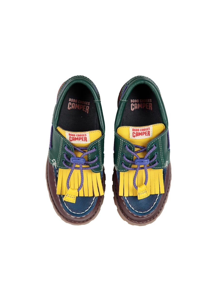 Bobo Choses X Camper Compas Nautic Leather Boat Shoes In Multi