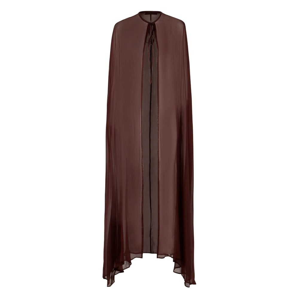 Raquel Diniz Flowing Silk Cape A-line Hem In Burgundy