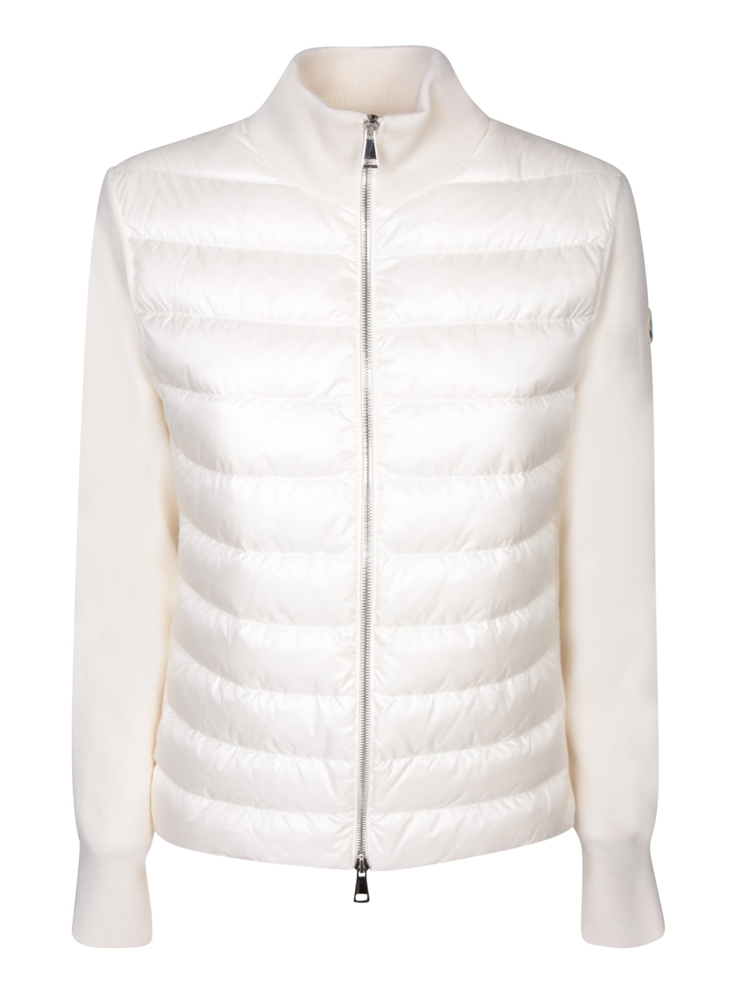 Shop Moncler White Padded Cardigan