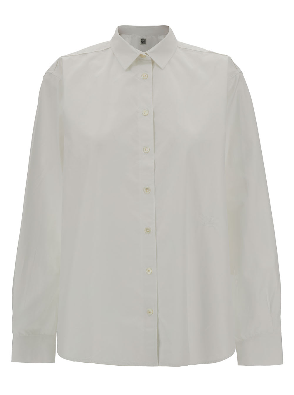 Shop Totême Signature Shirt In White Cottone Man