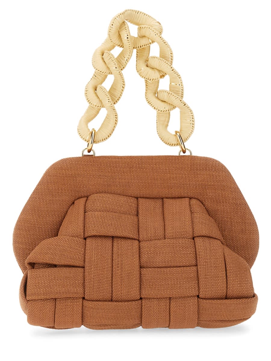 THEMOIRè tia Weaved Straw Clutch