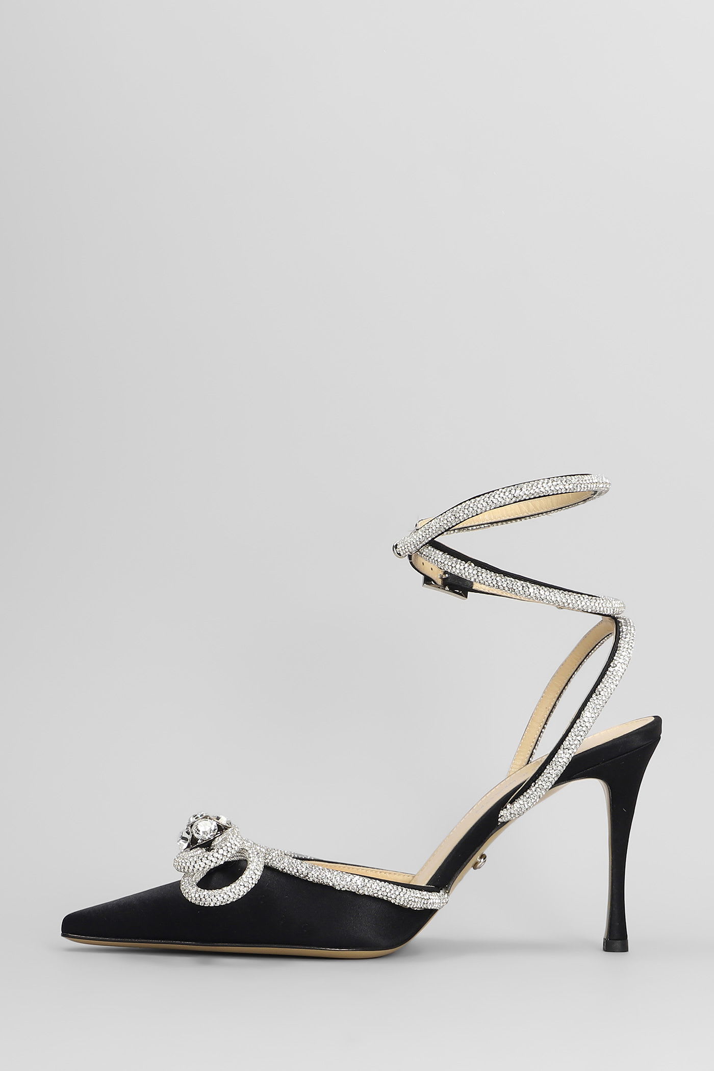 Mach & Mach Double Bow Satin Pumps In Black