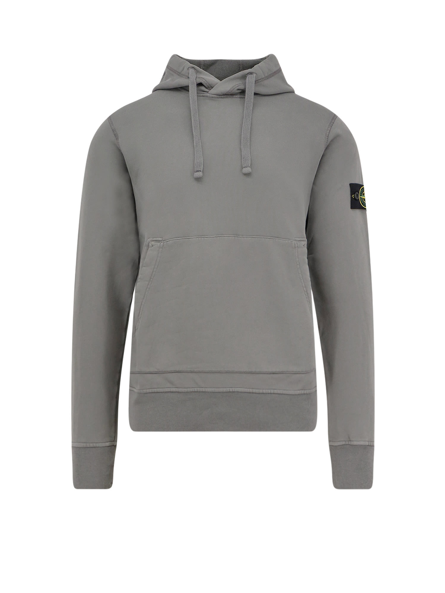 Stone Island Cotton Sweatshirt With Hood And Kangaroo Pocket In Multi