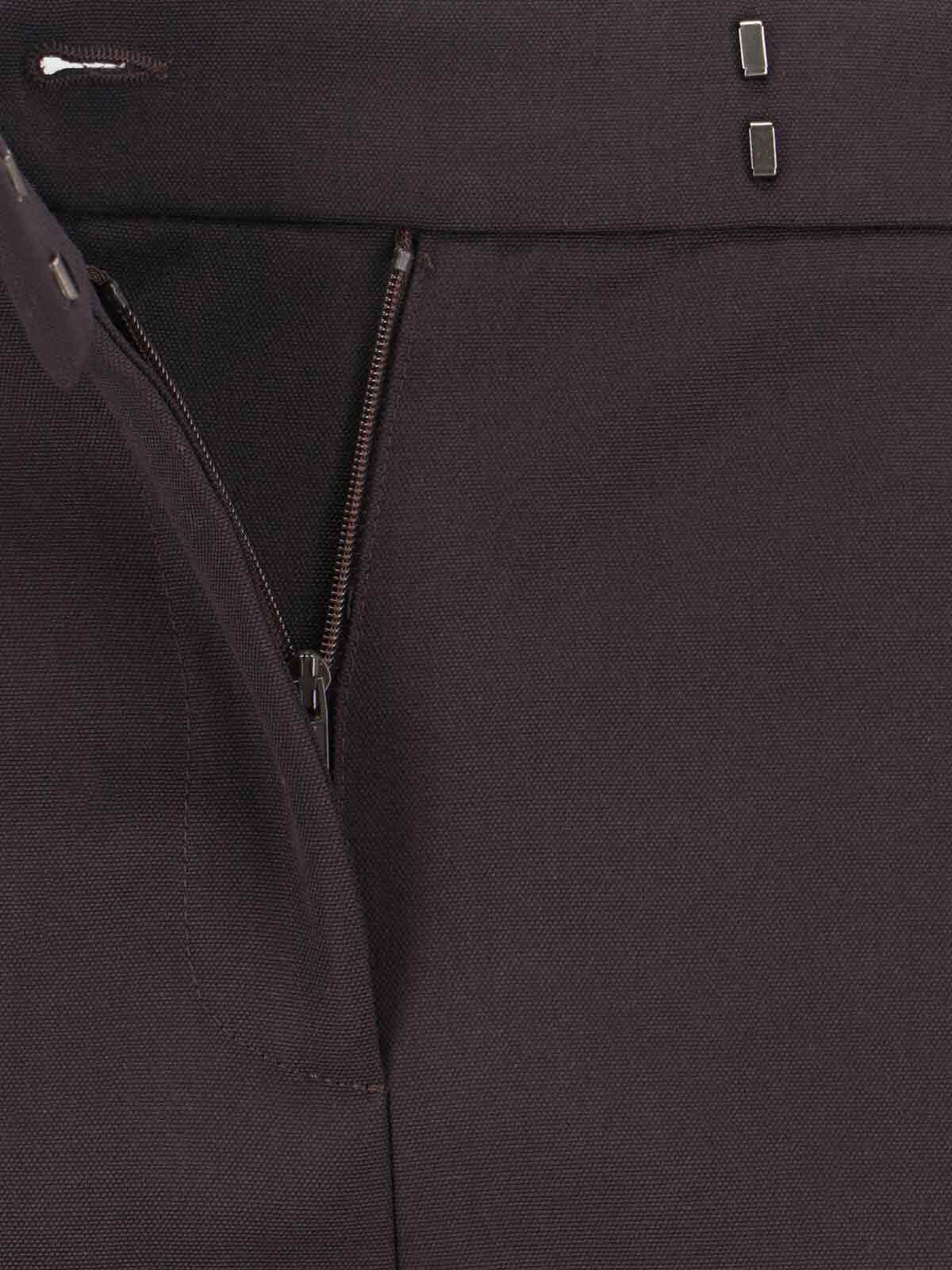 Alexander Mcqueen High-waisted Brown Wool Trousers With Front Pleats In Brown