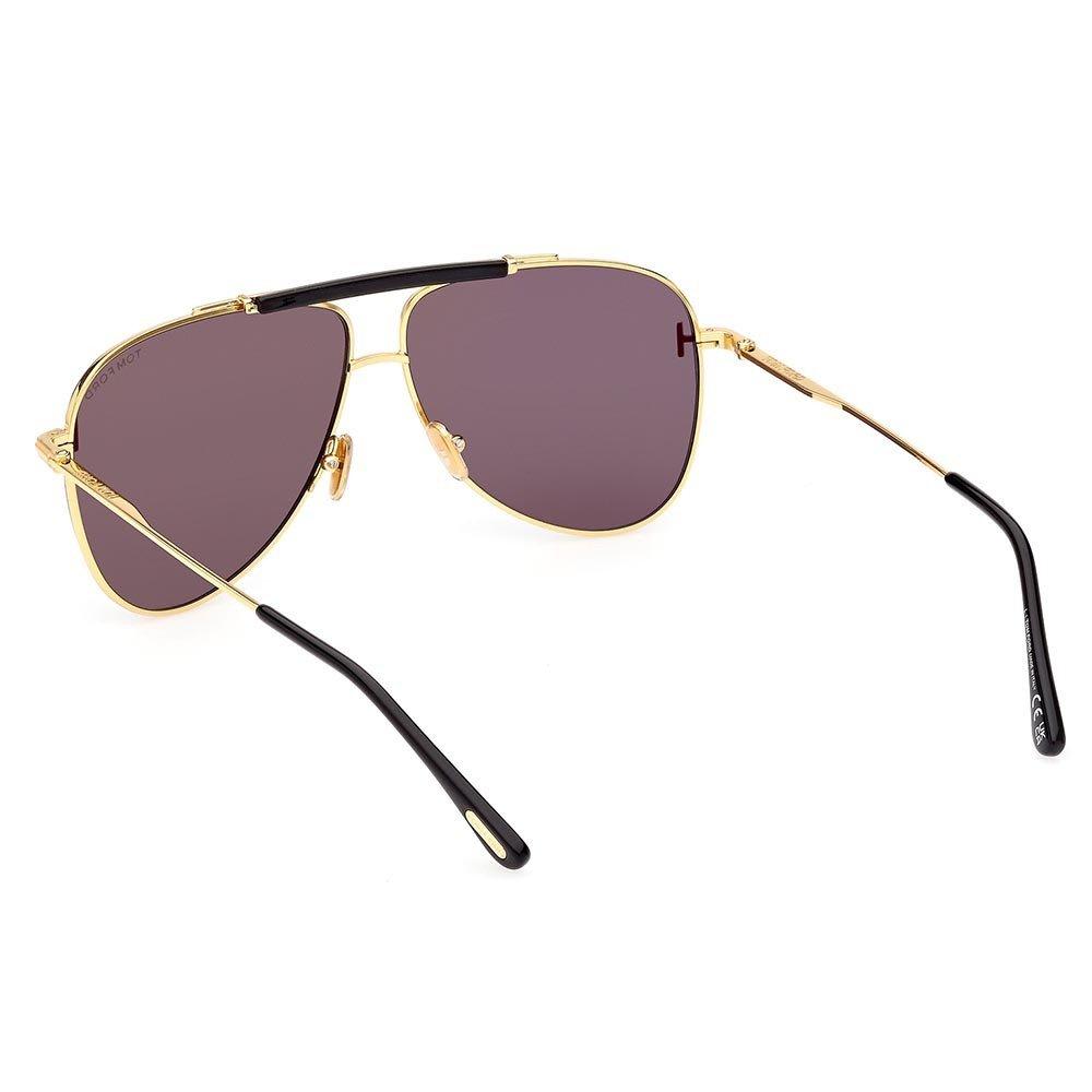 Shop Tom Ford Aviator Frame Sunglasses Sunglasses In 30a Oro Carico Lucido / Fumo