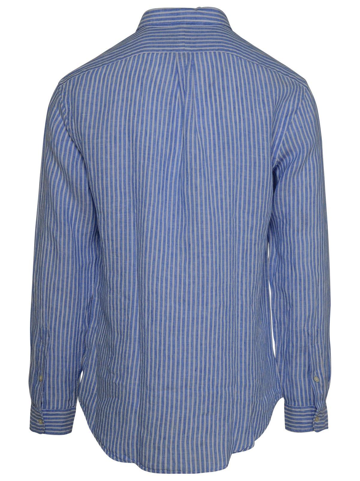 Shop Polo Ralph Lauren Pony Striped Long-sleeved Shirt In A Blue/white