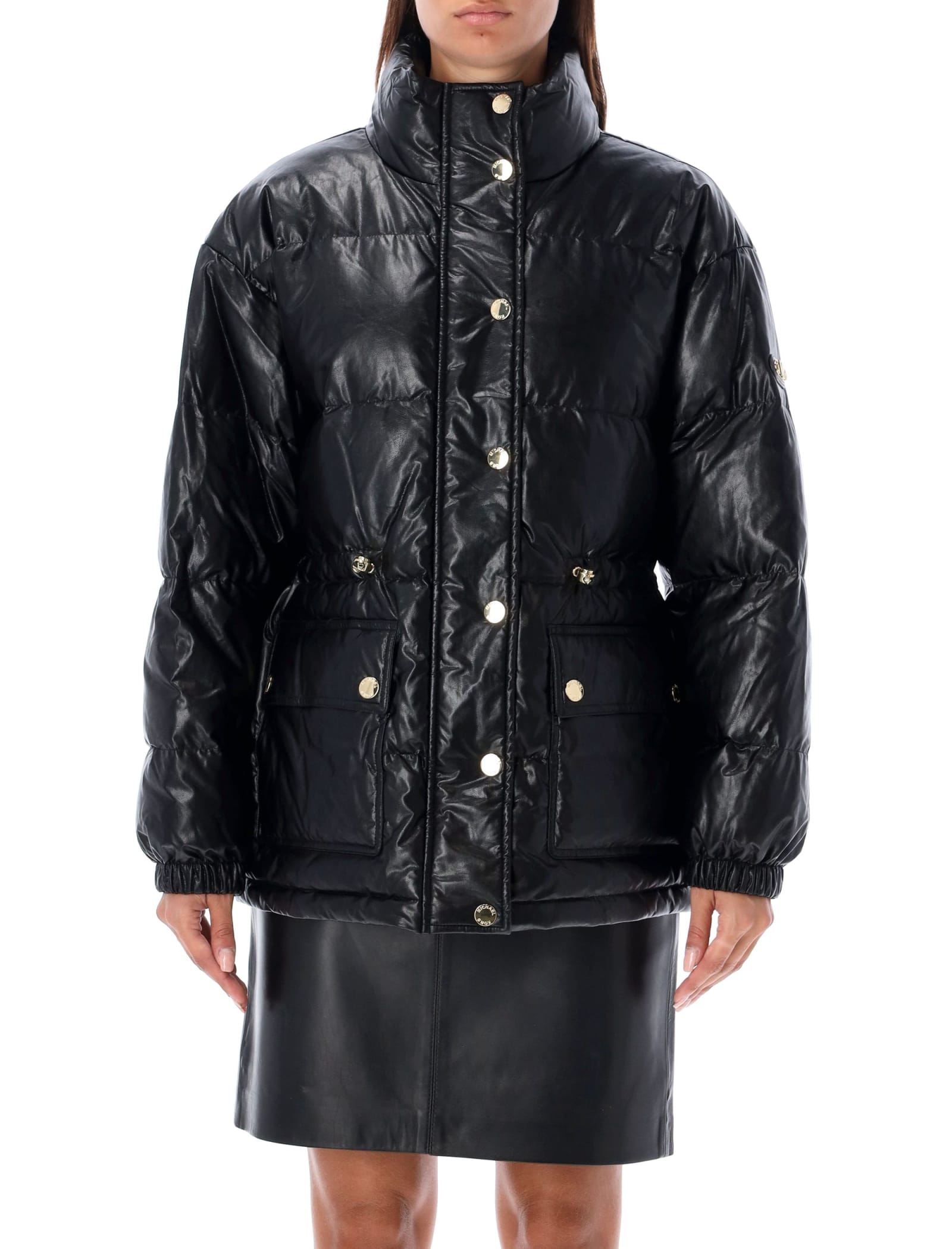 Michael Michael Kors Relaxed Fit Down Jacket With Hood In Black