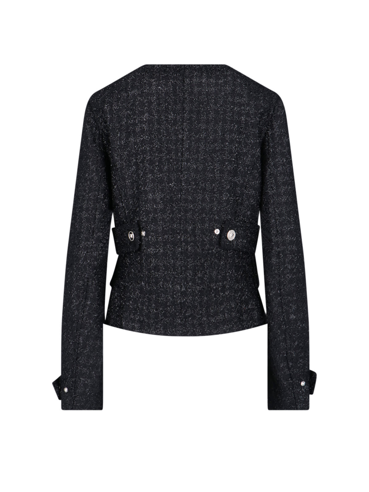 Versace Lurex Tweed Jacket In Black