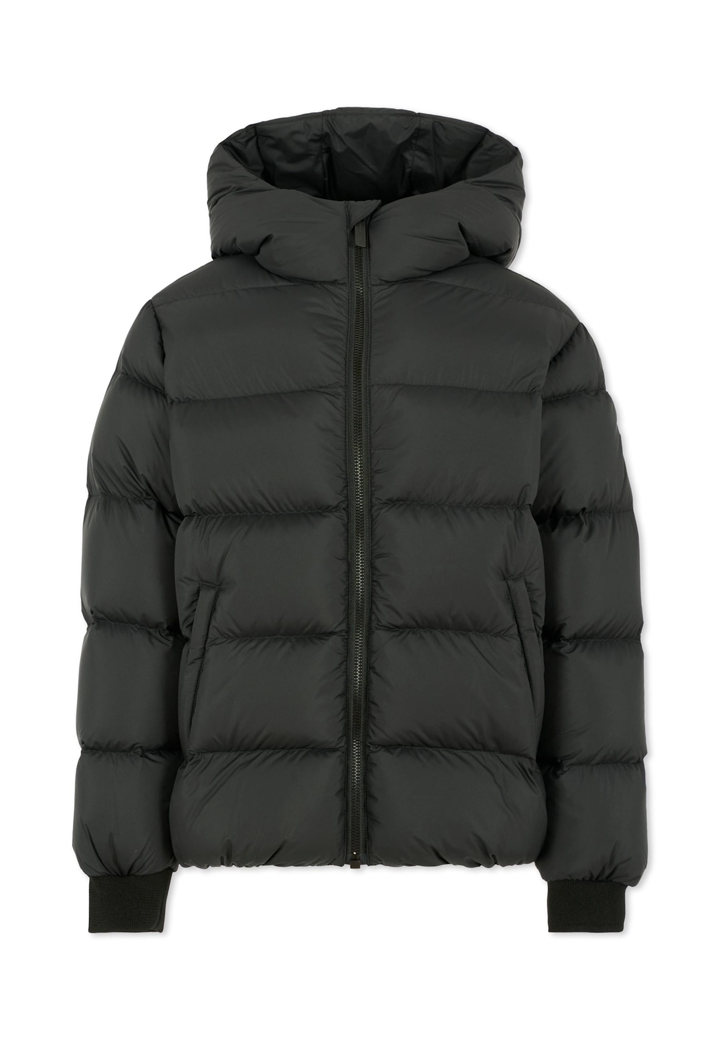 Colmar Black Down Jacket For Kids With Logo In Black