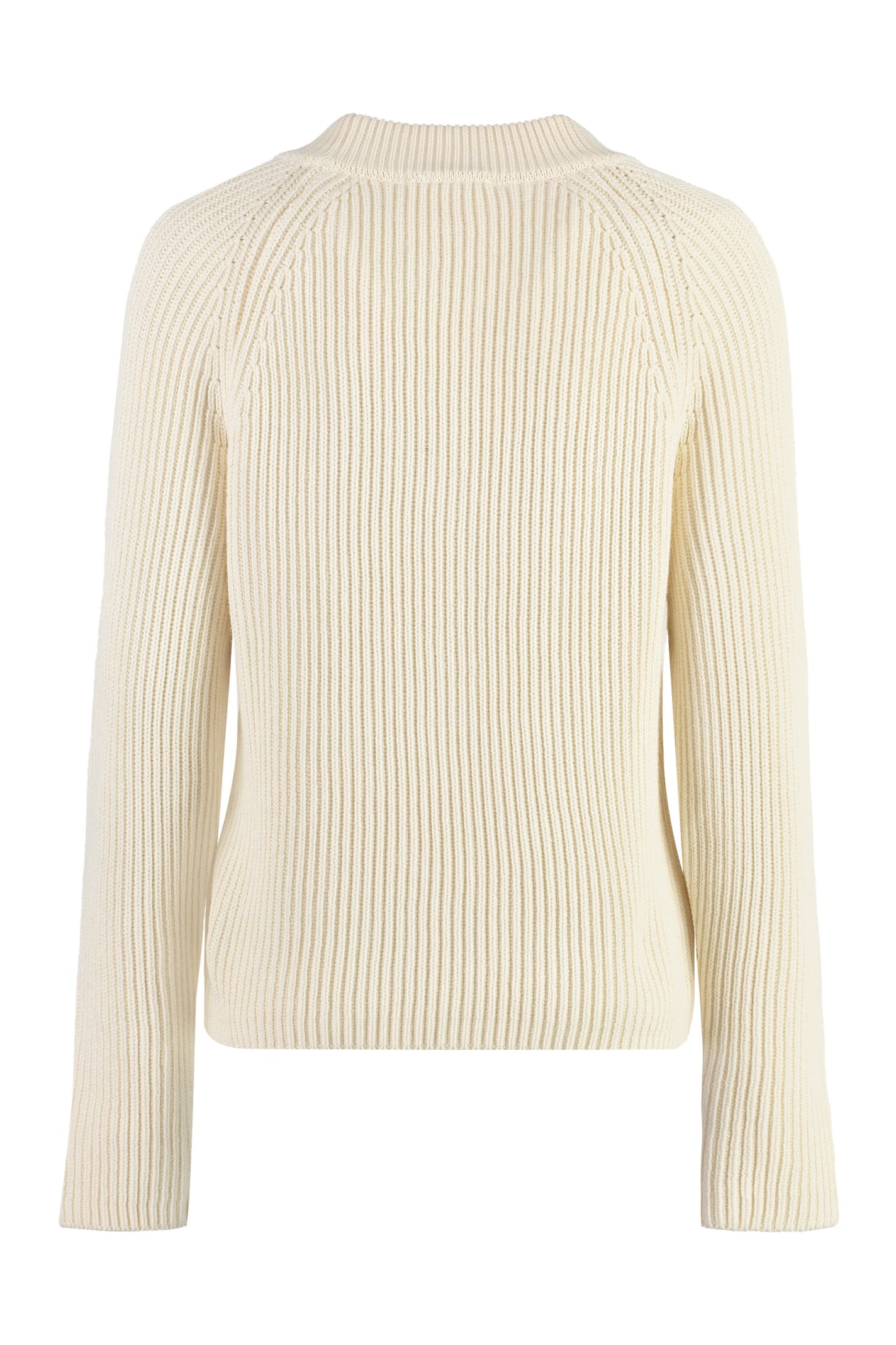 Shop Ami Alexandre Mattiussi Cotton-blend Sweater In Panna